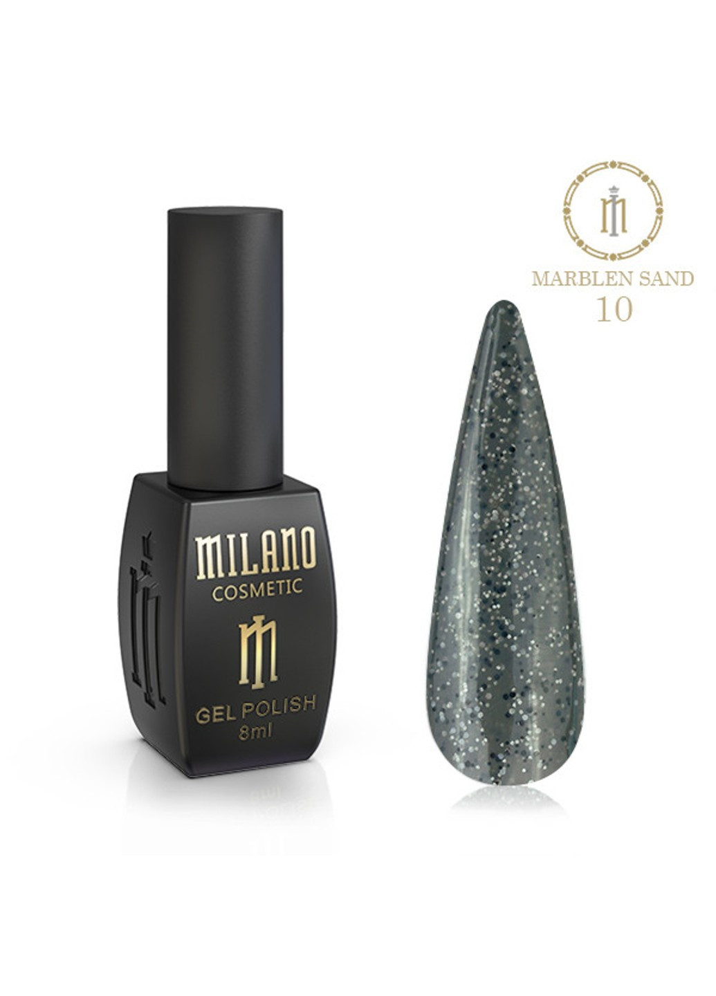 Гель-лак с темными и светлыми конфетти мраморный песок MARBLEN SAND 8ml №10 Milano (262292008)