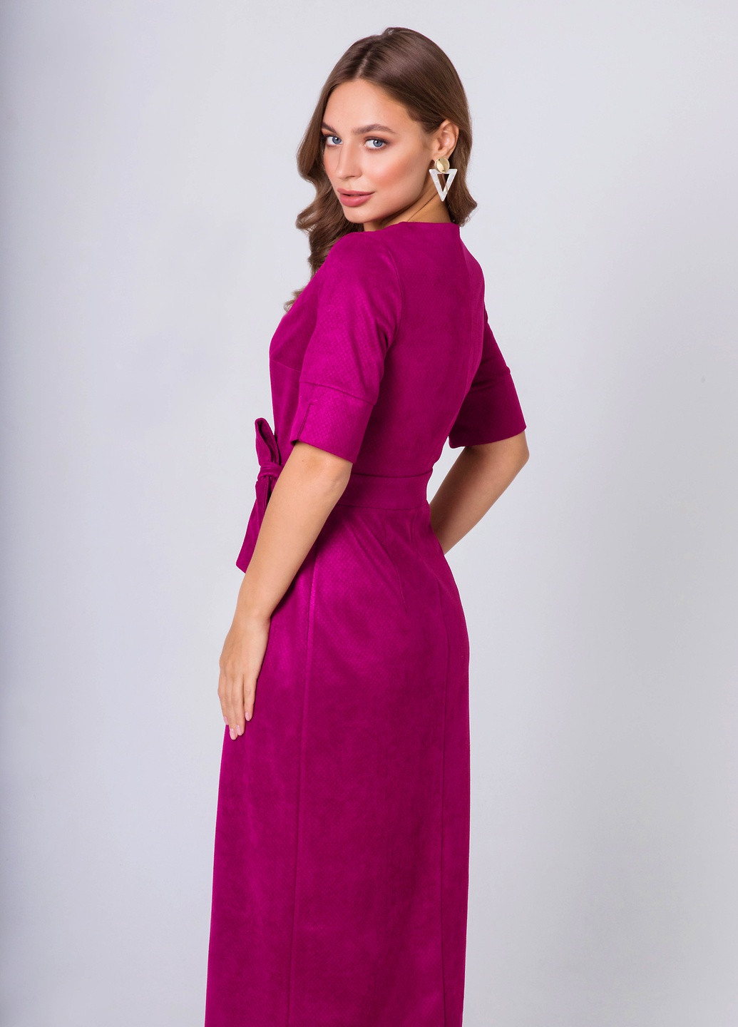Фуксиновое (цвета Фуксия) платье "сати" фуксия Emass