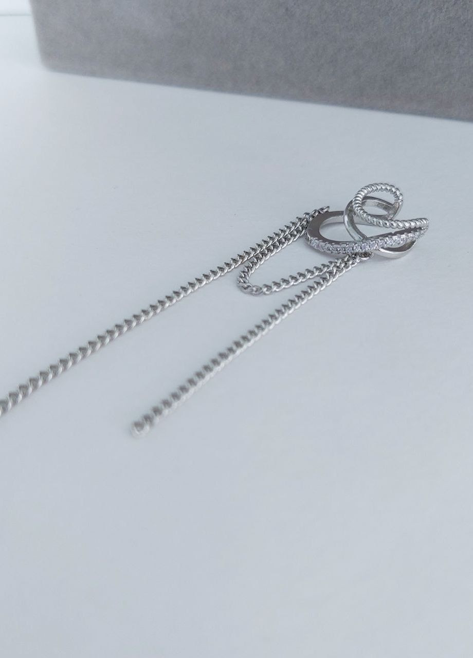 Кафа сережка на вухо без проколу (1 шт) MK1264 срібний DeKolie (262087509)