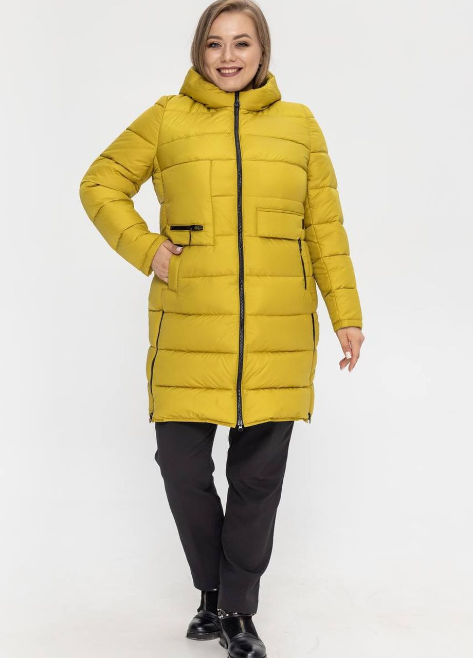 Желтая демисезонная женская куртка демисезонная большого размера SK