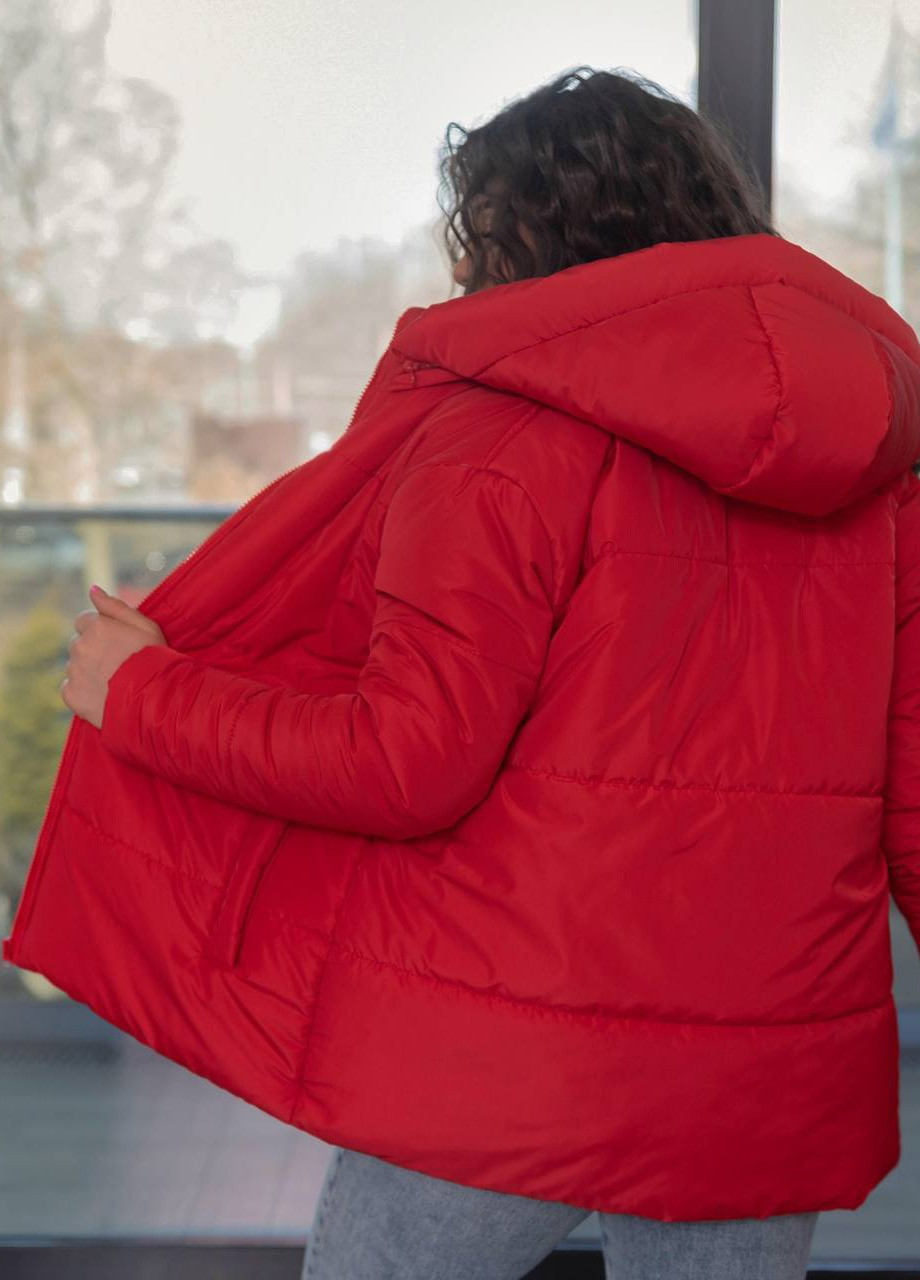 Красная женская весенняя куртка канада красного цвета р.48/50 406435 New Trend