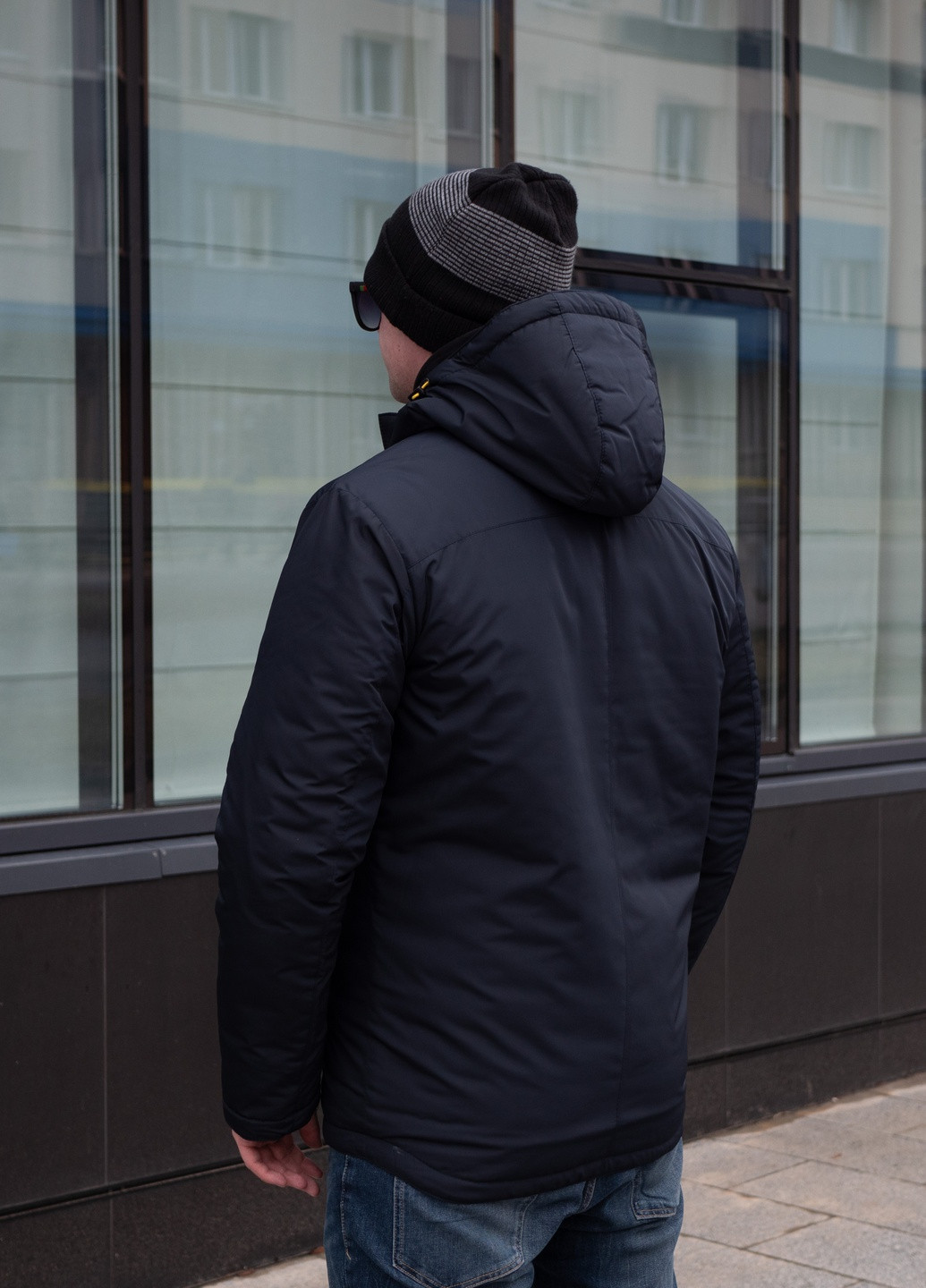 Темно-синяя демисезонная мужская куртка осень-весна от производителя SK
