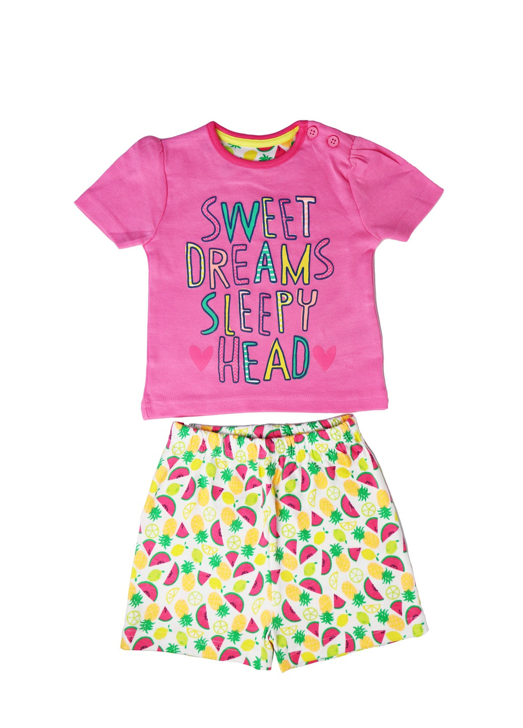 Комбинированная набор летних пижам для девочки 2 шт 86 желтый-розовый Primark