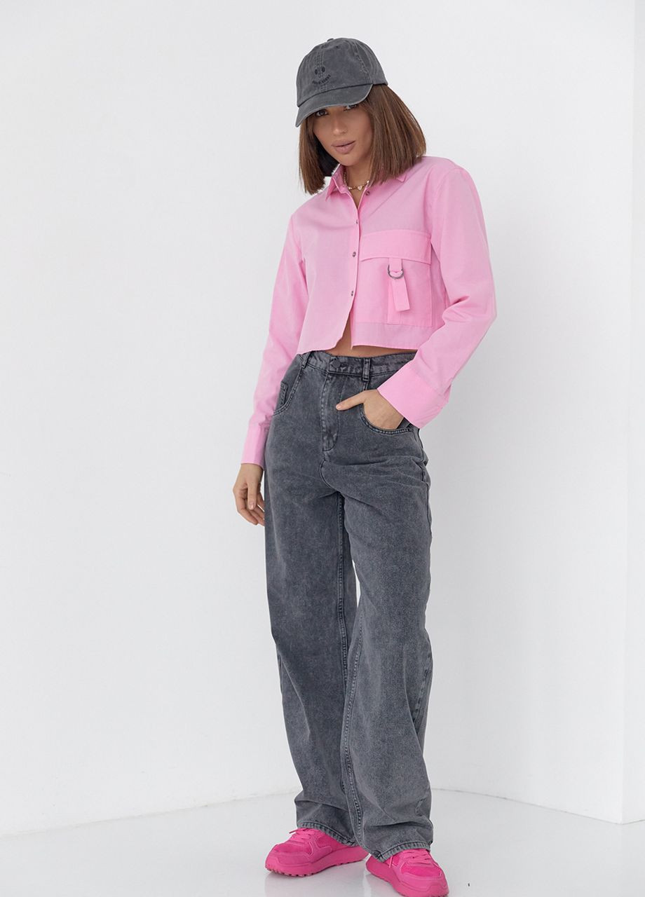 Розовая джинсовая рубашка Lurex