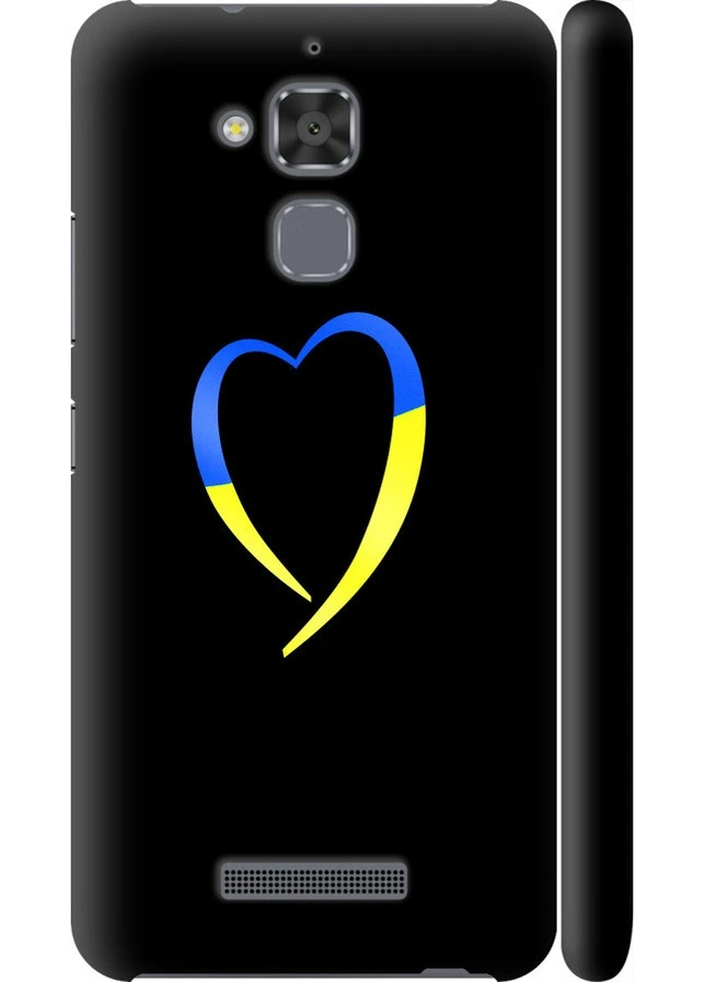 3D пластиковый матовый чехол 'Жёлто-голубое сердце' для Endorphone Asus Zenfone 3 Max ZC520TL (258299059)