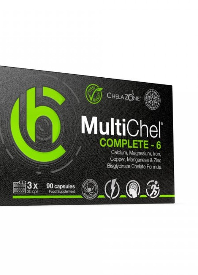 ChelaZone MultiChel Complete 6 Bisglycinate Chelate 90 Veg Caps Amix Nutrition (257495232)