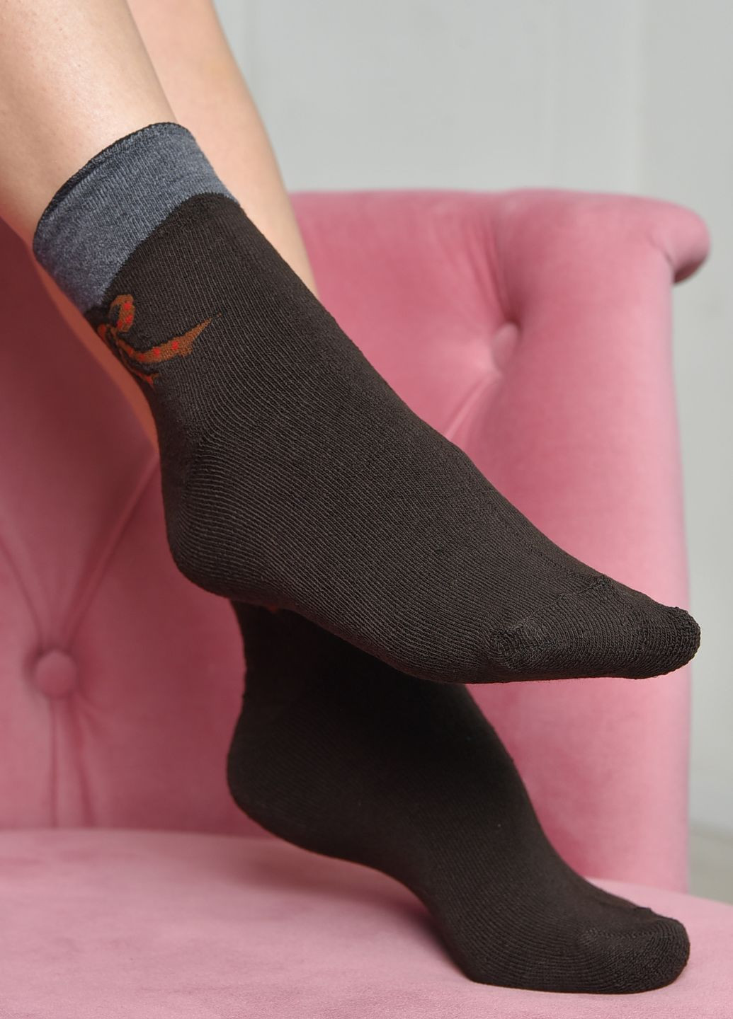 Шкарпетки махрові жіночі медичні без гумки коричневого кольору розмір 36-41 Let's Shop (271665183)