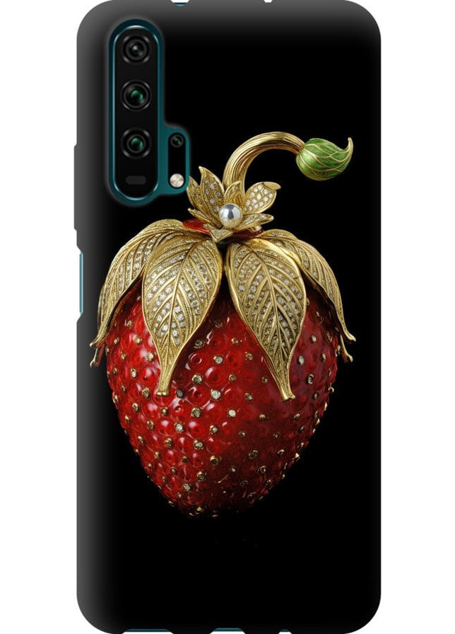 TPU чорний чохол 'Полуниця v3' для Endorphone Huawei Honor 20 Pro (259321302)