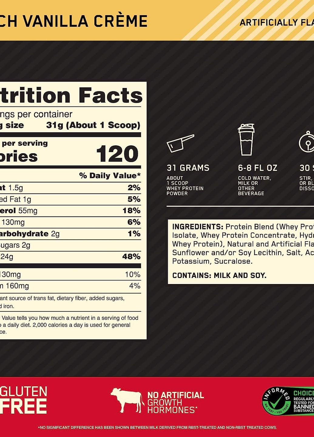 Протеїн Gold Standard 100% Whey 908 g (French Vanilla Crème) EU Optimum Nutrition (260168270)