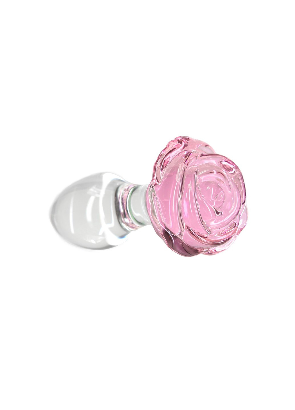 Стеклянная анальная пробка Rosy Luxurious Glass Anal Plug, ⌀3,3 см, вибропуля в подарок Pillow Talk (269007148)