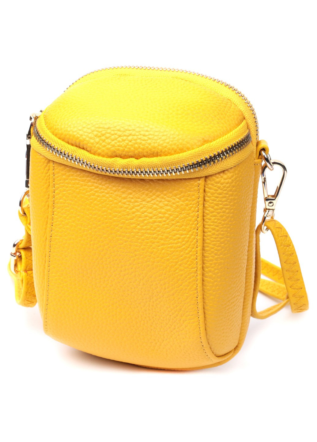 Оригінальна сумка для жінок з м'якої натуральної шкіри 22342 Жовтий Vintage (276457624)