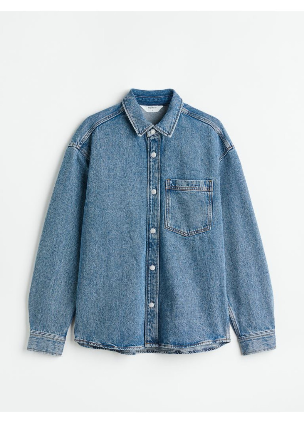 Чоловіча джинсова сорочка Н&М (56503) S Синя H&M (271494535)