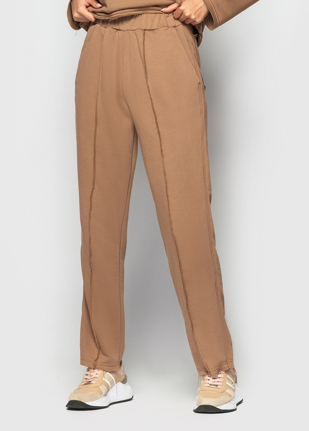 Прямі брюки із стрілками коричневий MORANDI (257096492)