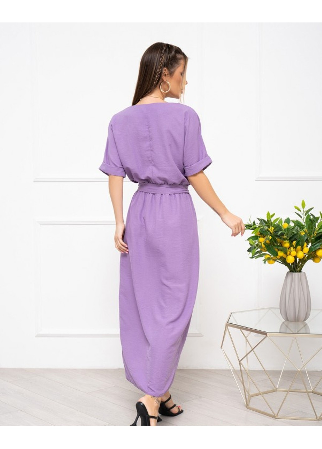Фиолетовое повседневный платья 13936 сиреневый ISSA PLUS
