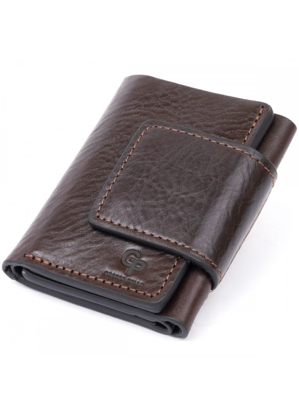 Чоловіче шкіряне портмоне Amico 11305 Коричнева Grande Pelle (262523252)