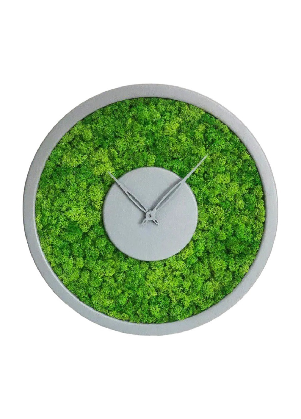 Годинник настінний стильний практичний універсальний круглий зі стабілізованим мохом із дерева 25х25х4 см (475790-Prob) Сірий Unbranded (271518138)