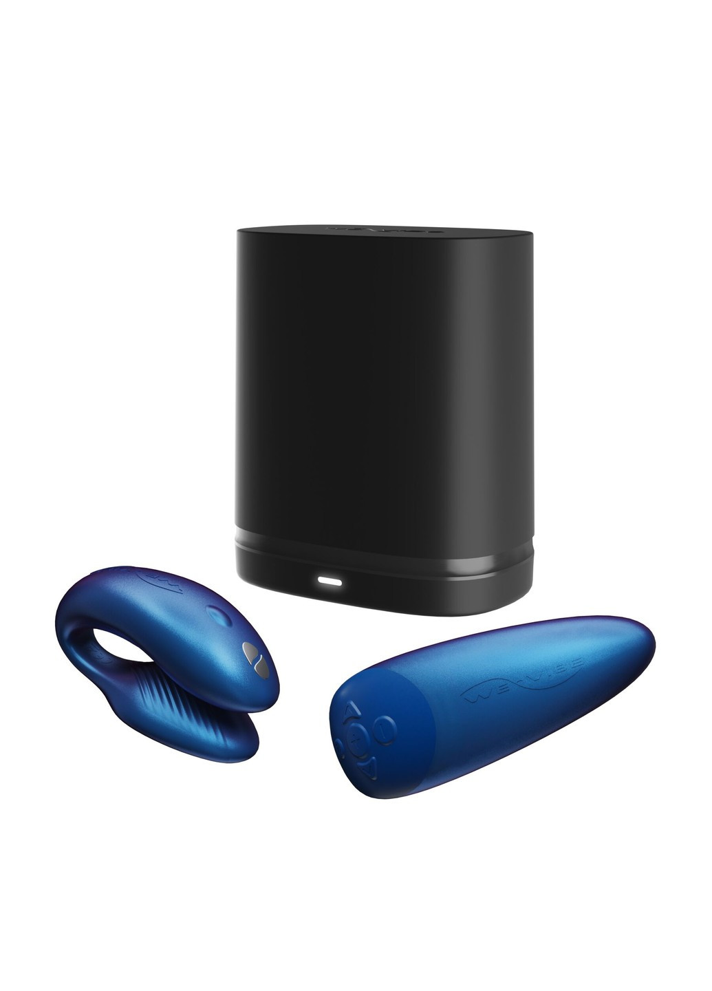 Смарт-вібратор для пар Chorus Cosmic Blue, сенсорне керування вібраціями стисненням пульта We-Vibe (269007050)