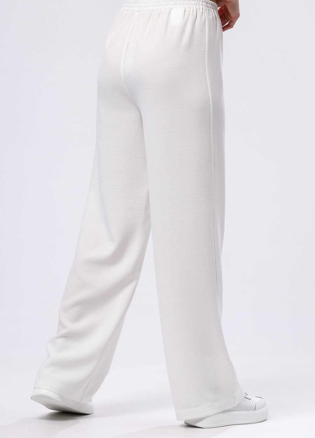 Белые легкие брюки из вискозной ткани жатка 7162 Cat Orange (258965531)