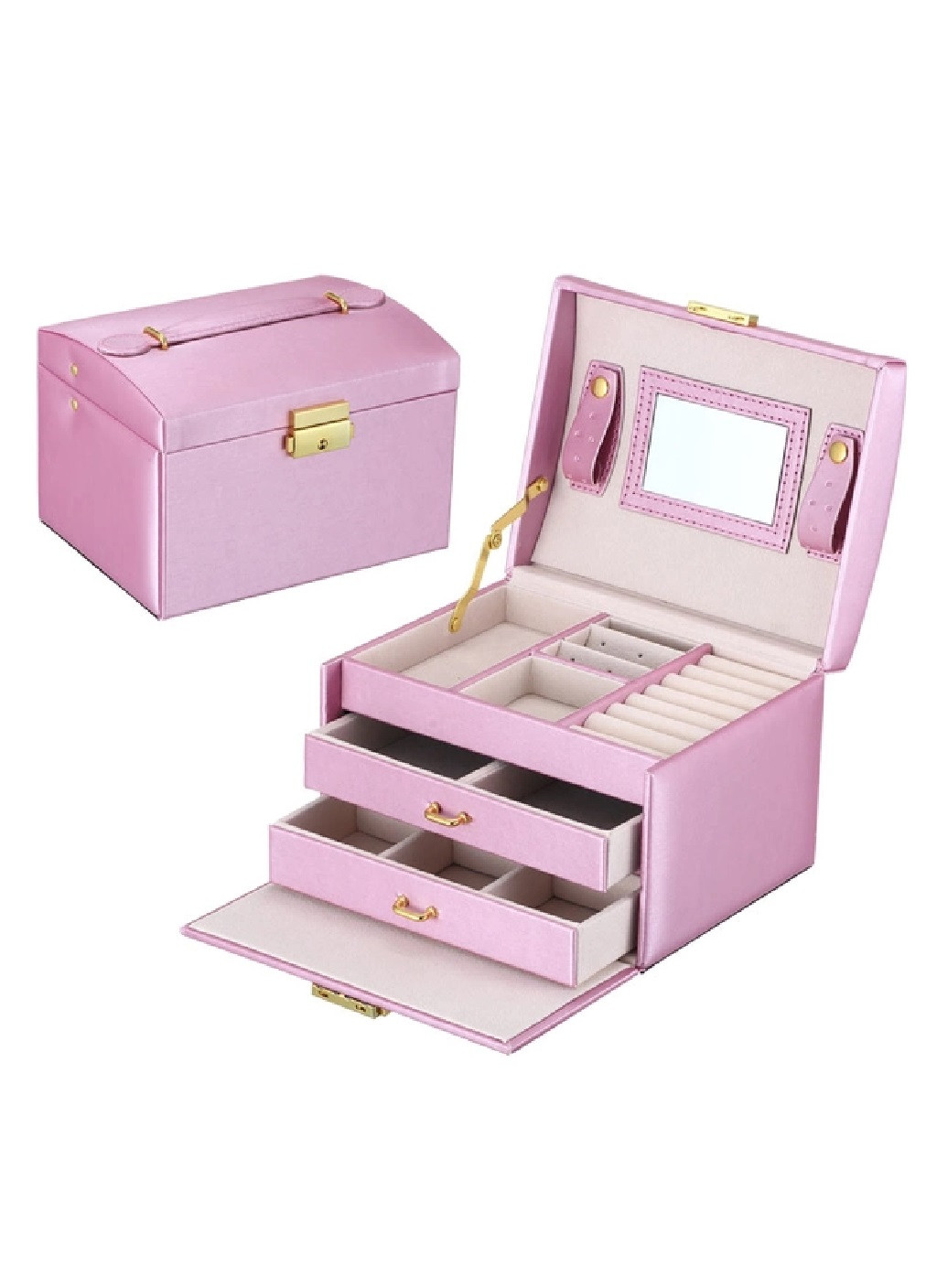 Скринька скриня органайзер коробка футляр для зберігання прикрас біжутерії 18х14х12.5 см (474652-Prob) Бузкова Unbranded (259206228)