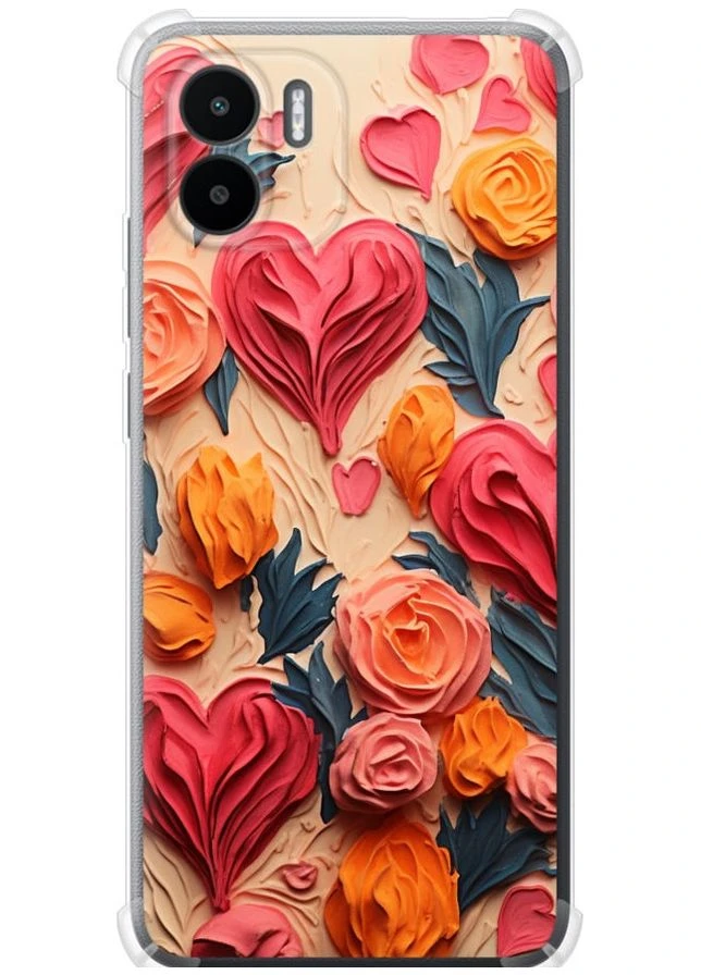Силикон с усиленными углами чехол 'Сердечки 3' для Endorphone Xiaomi Redmi A1 (267235279)