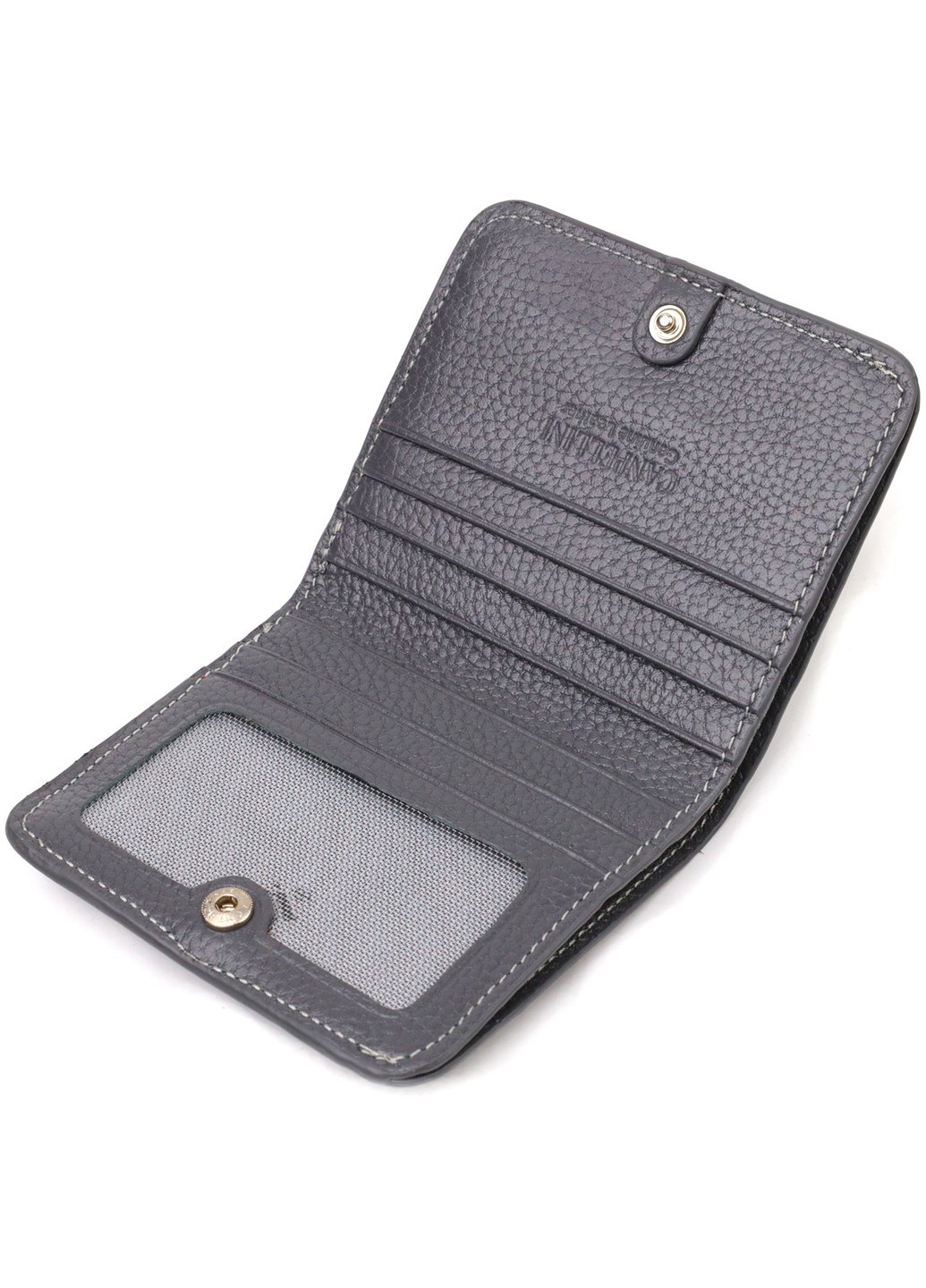 Лаконічний жіночий гаманець невеликого розміру з натуральної шкіри флотар 21801 Сірий Canpellini (259873934)
