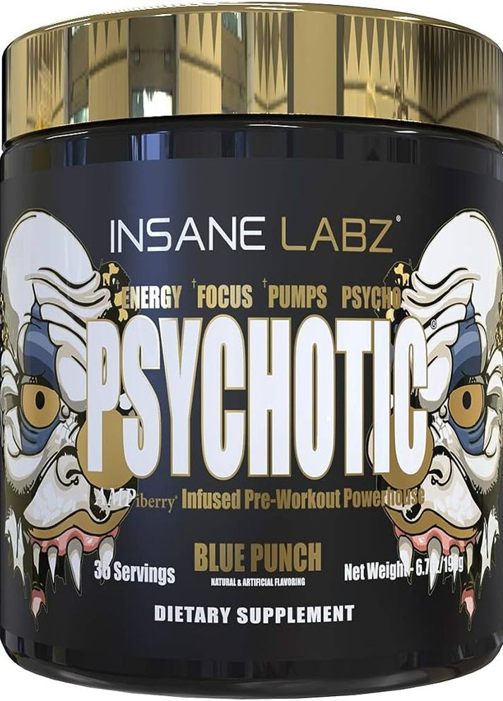 Предтренировочный комплекс Psychotic Gold 204g (Blue Punch) Insane Labz (275332878)