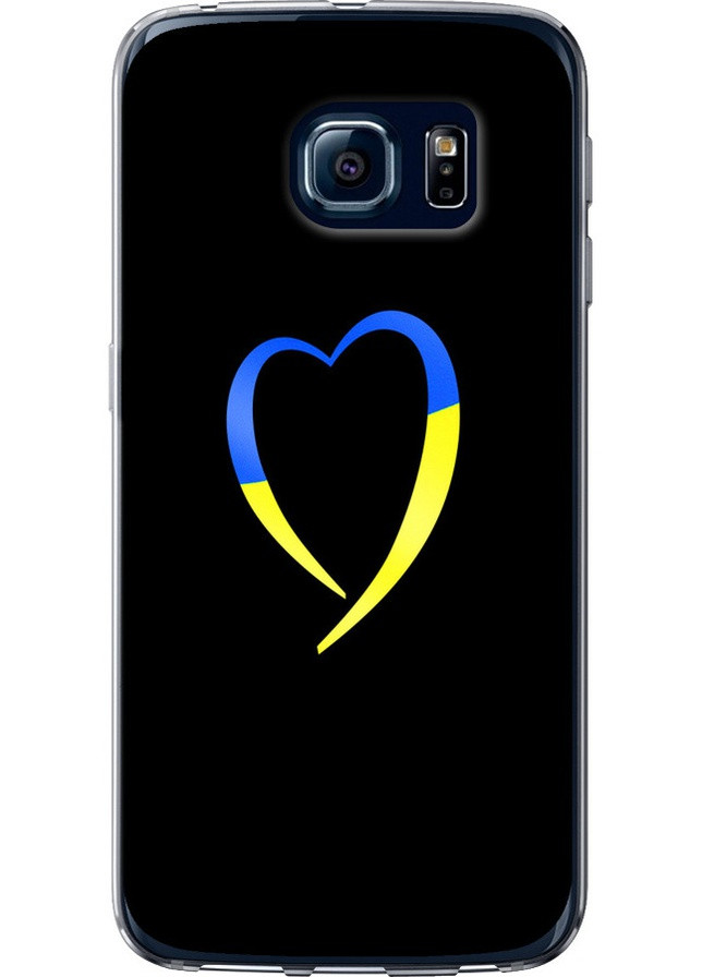 Силиконовый чехол 'Жёлто-голубое сердце' для Endorphone Samsung Galaxy S6 Edge G925F (258298752)