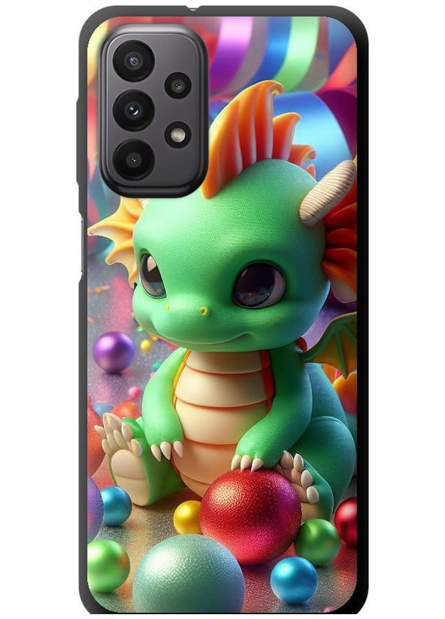TPU черный чехол 'Веселый дракончик' для Endorphone Samsung Galaxy A23 A235F (275459594)