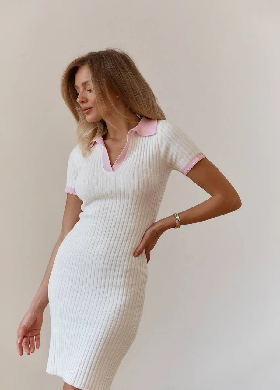 Білий сукня поло білий shuna Comfort однотонна