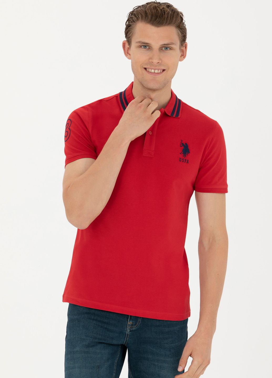 Красная футболка поло мужское U.S. Polo Assn.