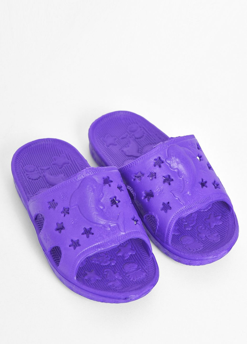 Фиолетовые пляжные шлепки детские пена фиолетового цвета Let's Shop