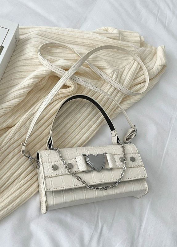 Жіноча сумка крос-боді рептилія біла No Brand (276530056)