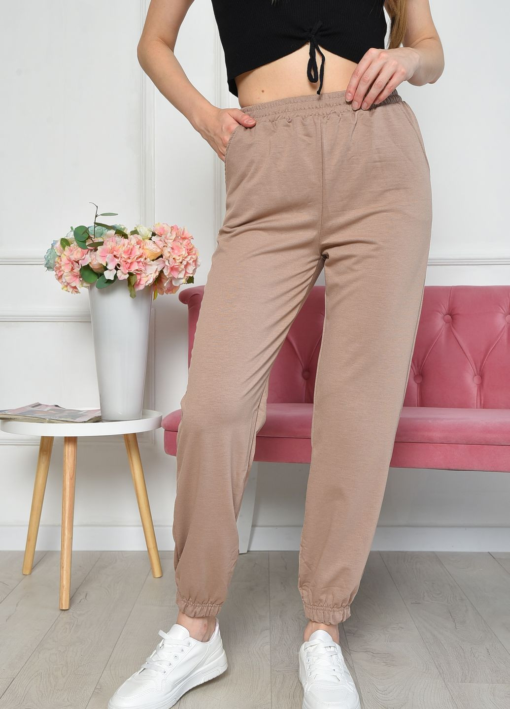 Спортивные штаны женские цвета мокко Let's Shop (260134369)