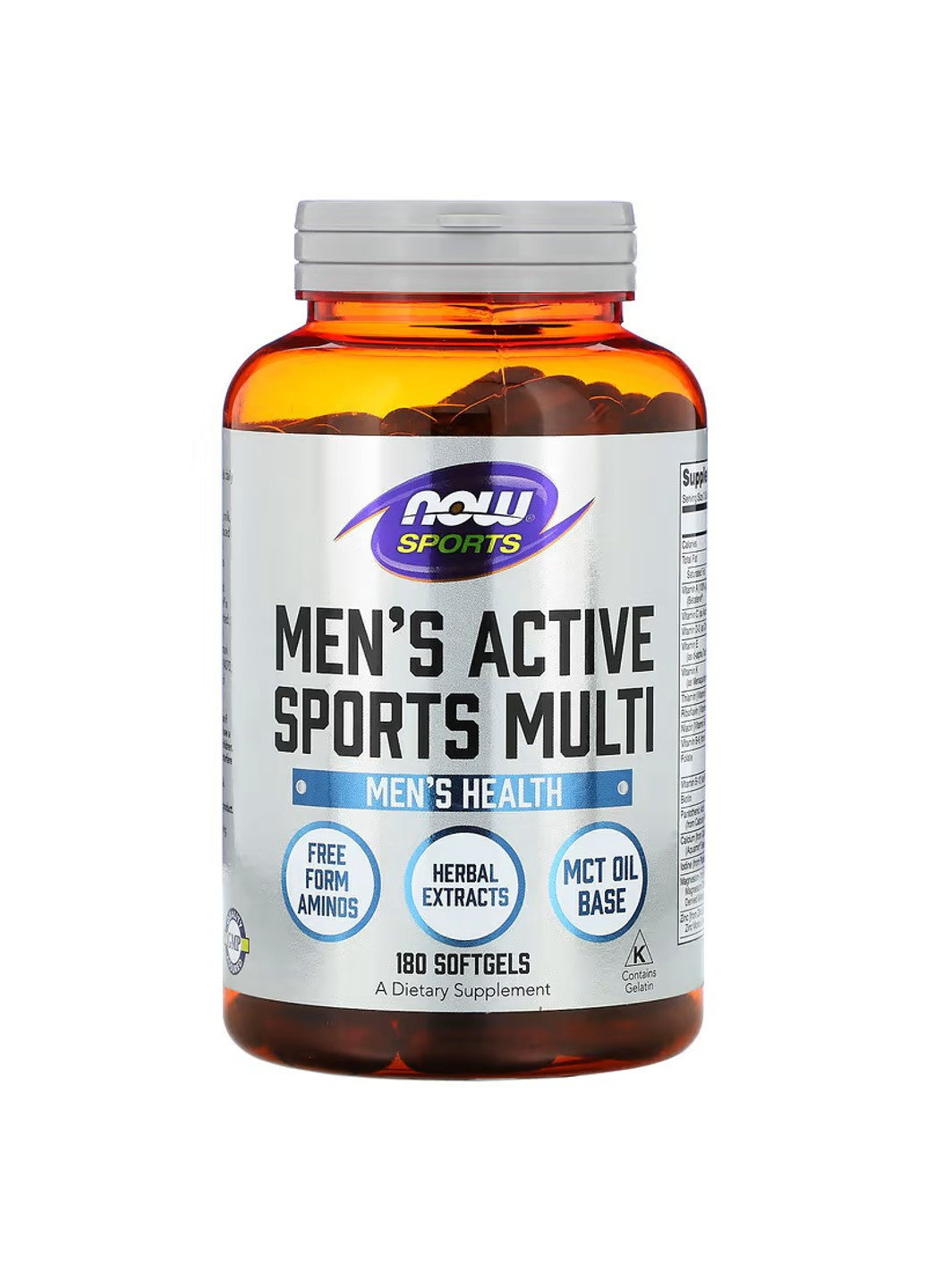 Мультивітаміни для чоловіків Men's Active Sports Multi - 180 софтгелів Now Foods (277371498)