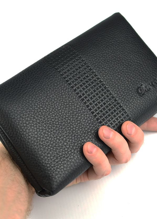 Клатч мужской классический кожаный на молнии, черная сумочка клатч кошелек из натуральной кожи No Brand (266701133)