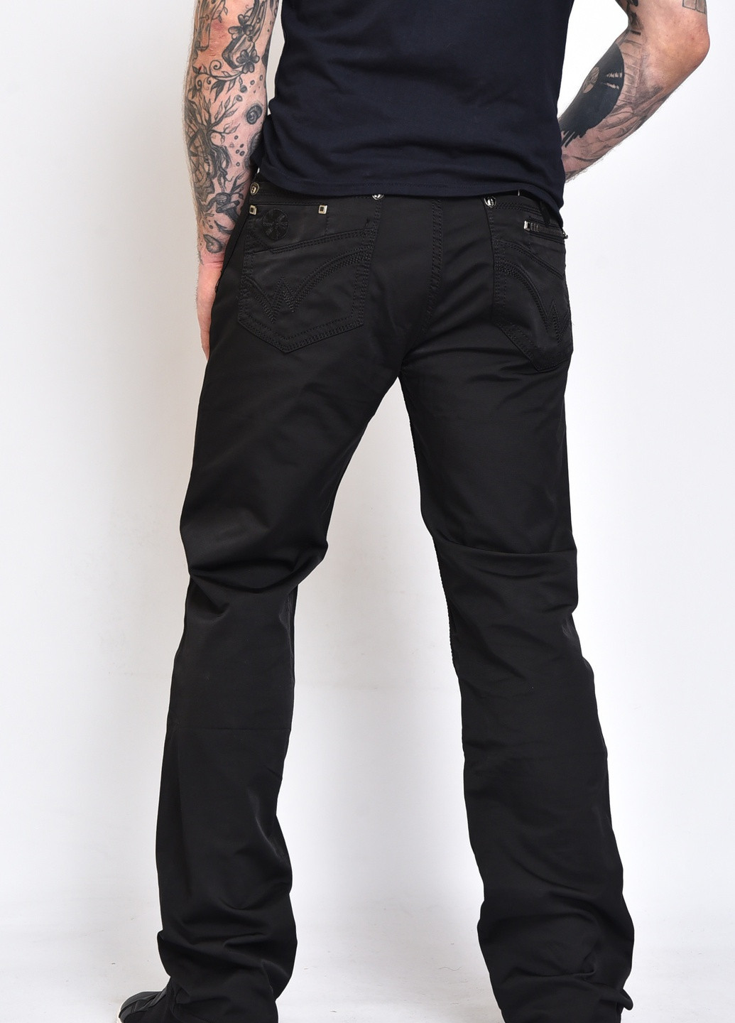Черные джинсовые демисезонные брюки Let's Shop