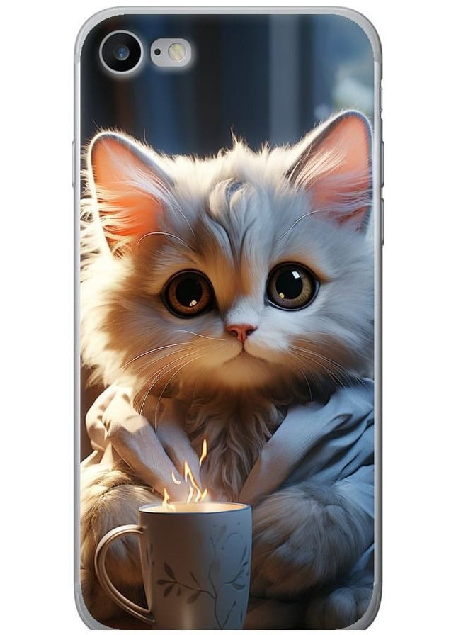 2D пластиковий чохол 'Білий кіт' для Endorphone apple iphone se 2020 (265395236)