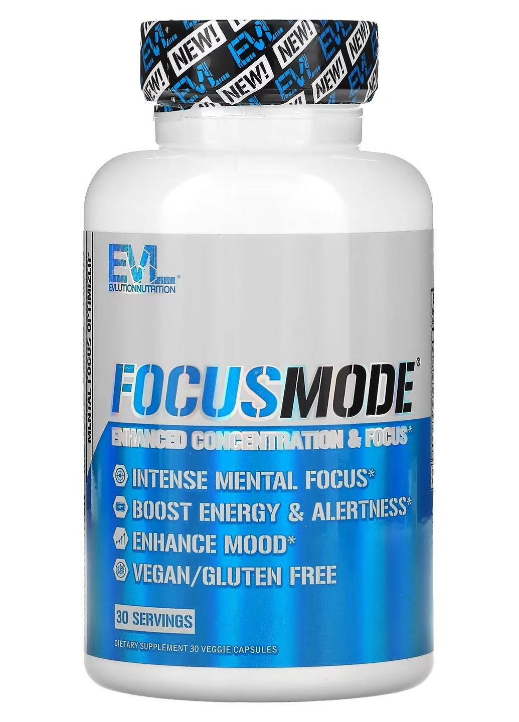 Добавка для концентрації уваги Focus mode 30 Veggie Capsules EVLution Nutrition (265092126)