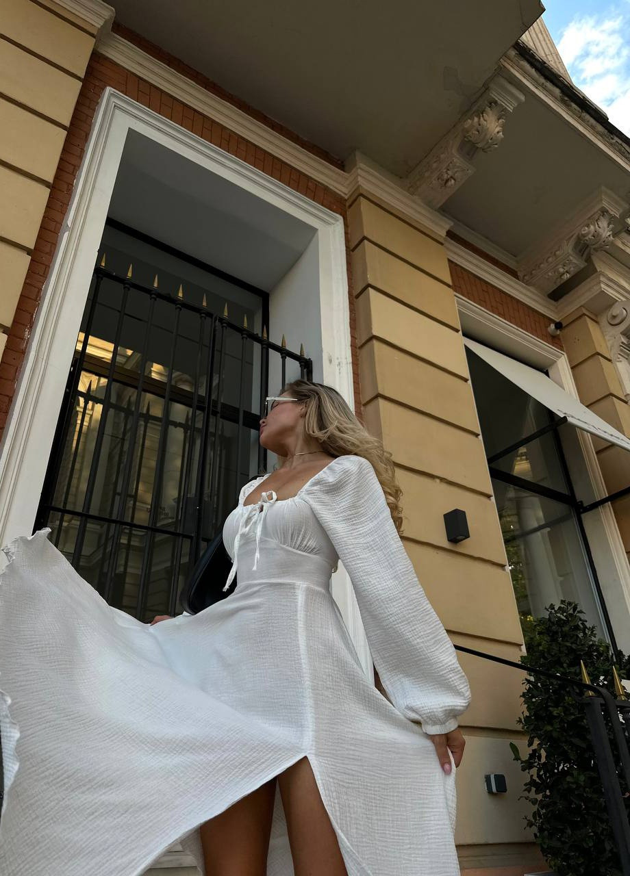 Белое женское платье муслин No Brand