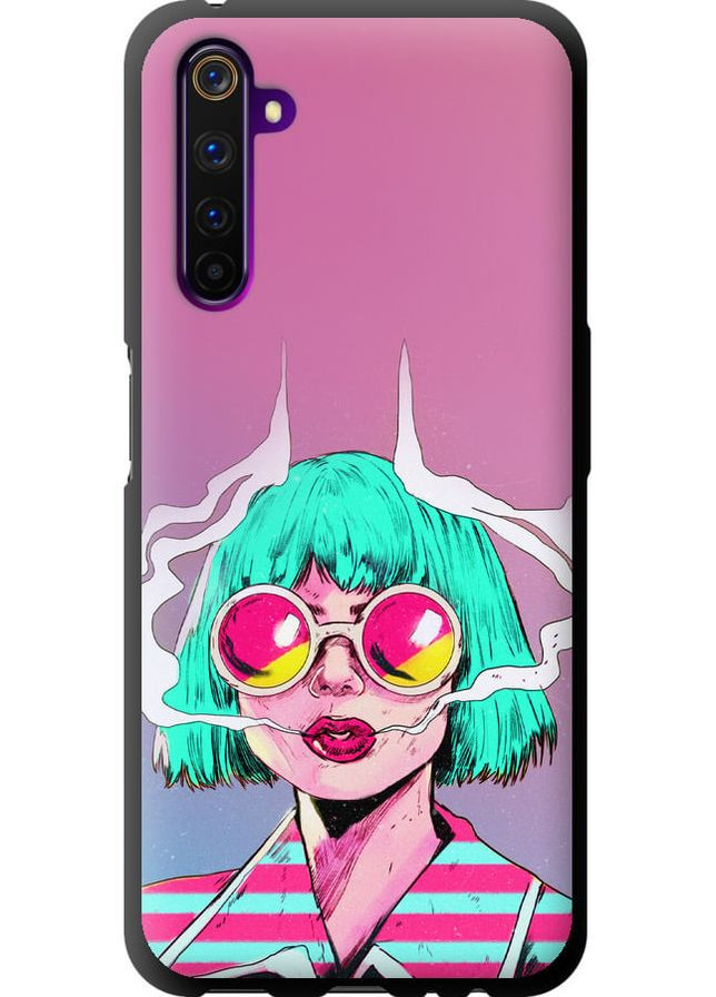 TPU чорний чохол 'Поп арт дівчина' для Endorphone Realme 6 Pro (276193315)