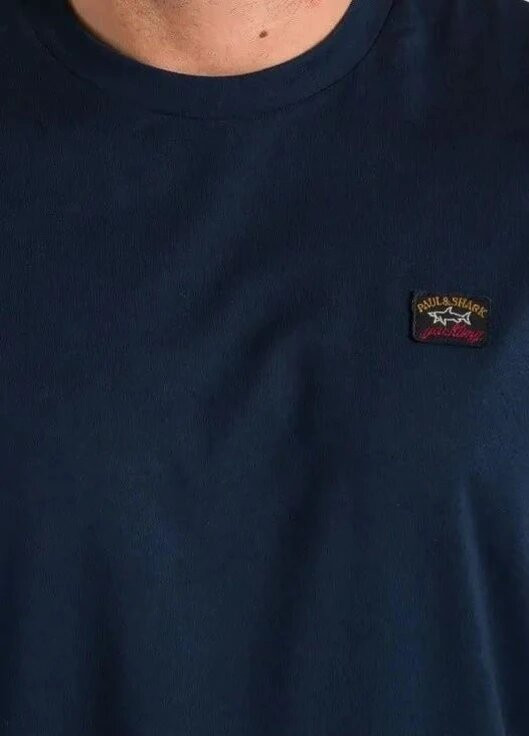 Темно-синя футболка чоловіча з коротким рукавом Paul & Shark PATCH LOGO T-SHIRT