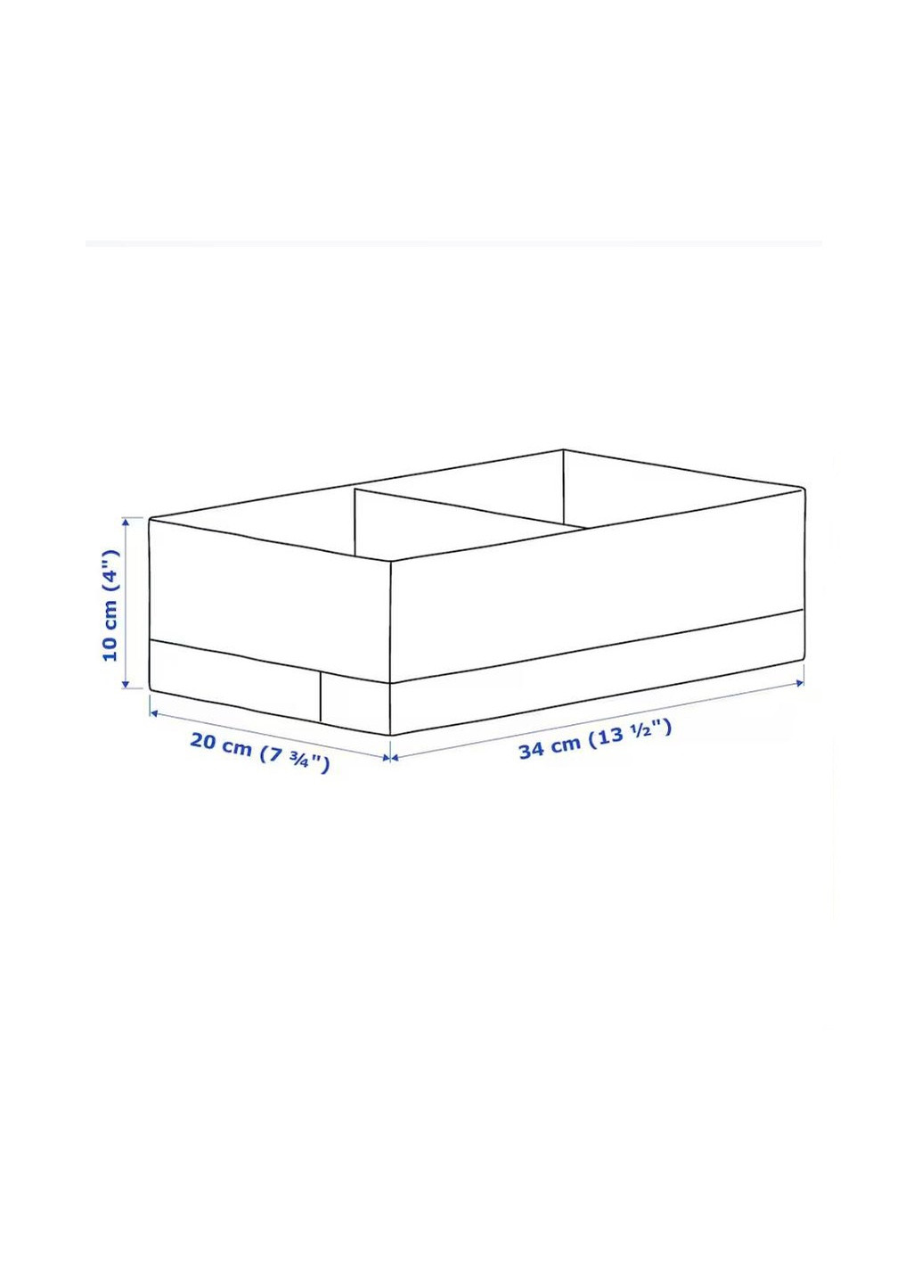 Коробка с отделениями, белая,20x34x10см IKEA stuk (259469951)