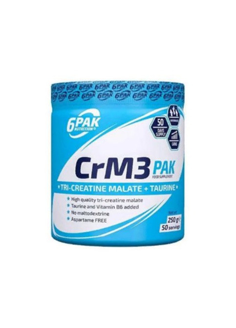 CrM3 PAK Tri-Creatine Malate And Taurine 250 g /50 servings/ Cherry Lime 6PAK Nutrition (259230744)