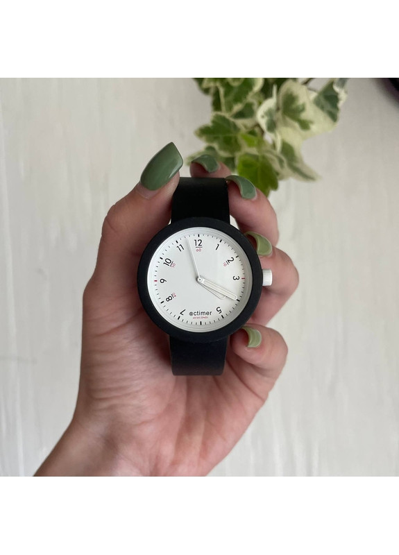 Жіночий силіконовий годинник-конструктор actimer, чорний ремінець, циферблат White time More (269266735)
