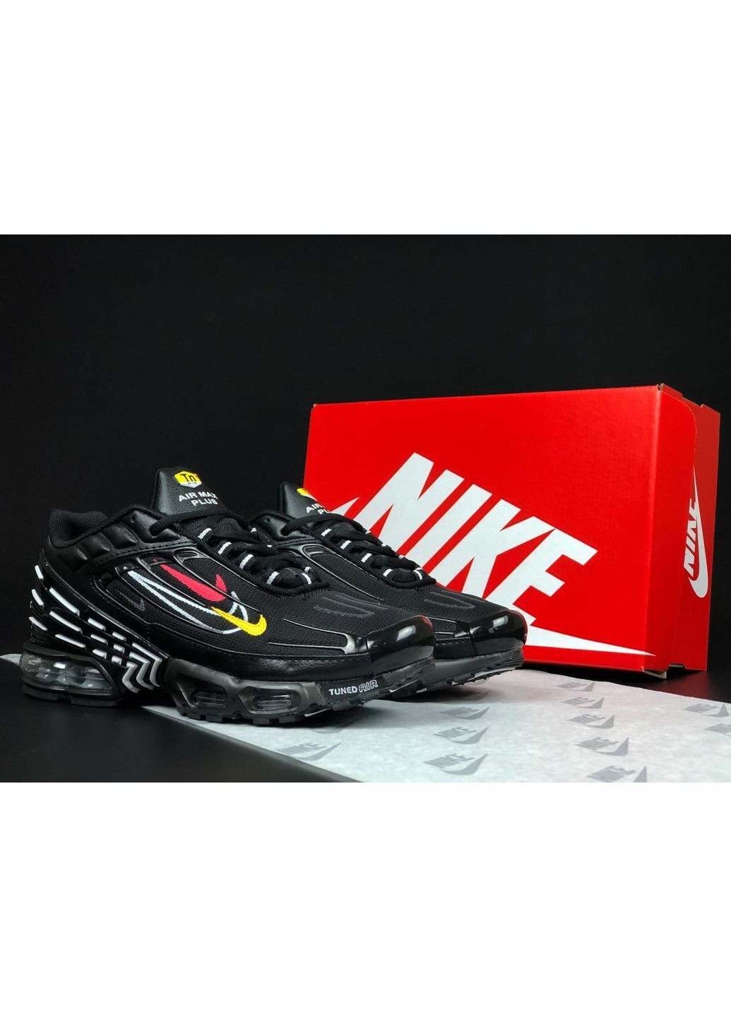 Чорні Осінні кросівки чоловічі, вьетнам Nike Air Max Plus TN