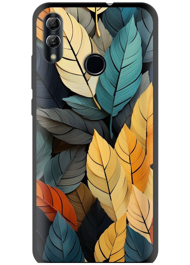 TPU чорний чохол 'Кольорове листя' для Endorphone Huawei Honor 10 Lite (265398795)