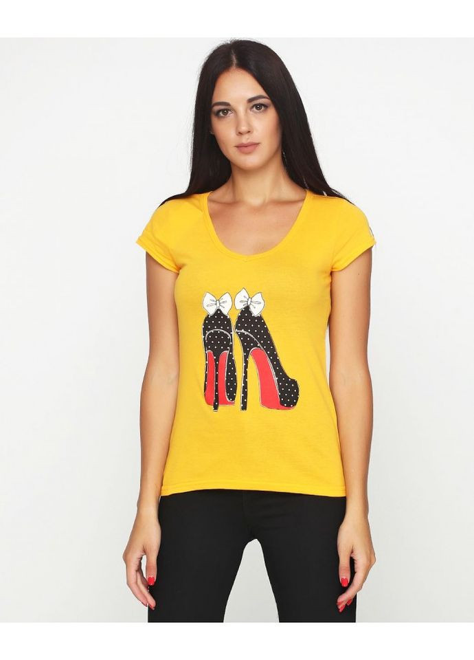 Жовта жіноча футболка ж354-17-н жовта з коротким рукавом Malta