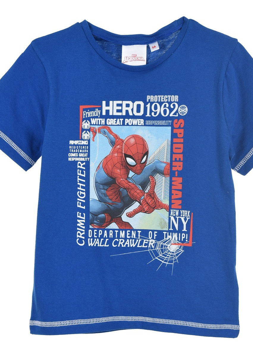 Синяя демисезонная футболка spider man (человек паук) ue11161 Disney