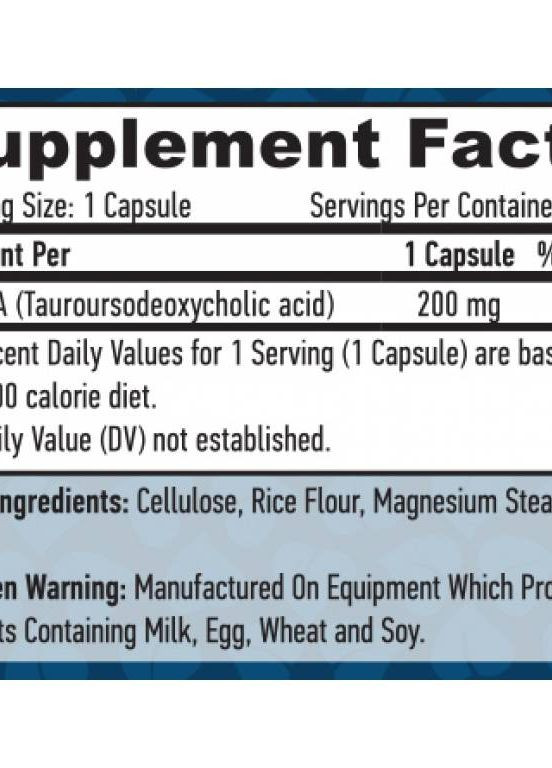 Тауроурсодезоксіхолева кислота Tudca 200 mg 100 veg caps Haya Labs (265092112)
