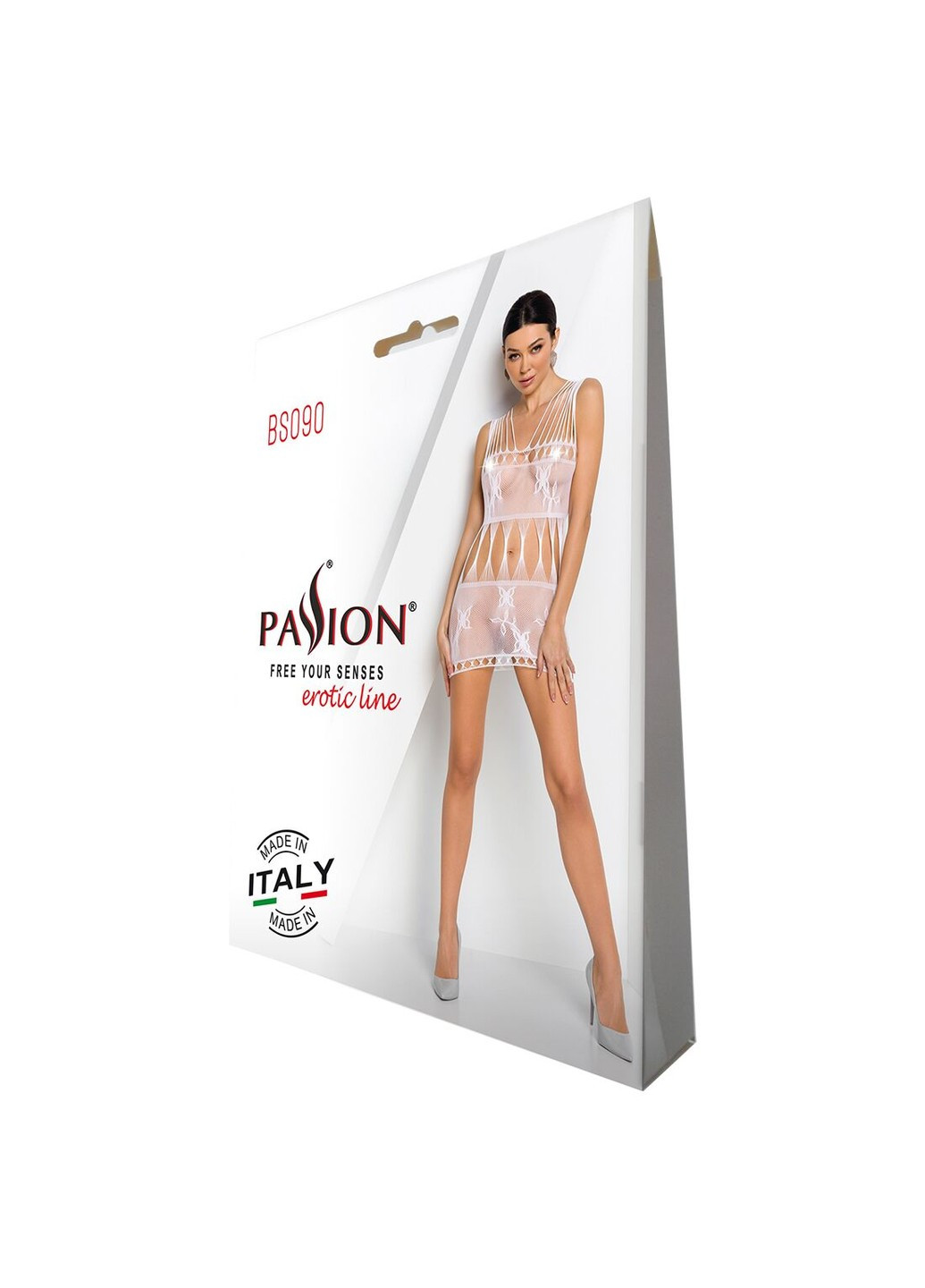 Бодистокинг — мини-платье с бабочками Passion BS090 white ADDICTION (258261727)